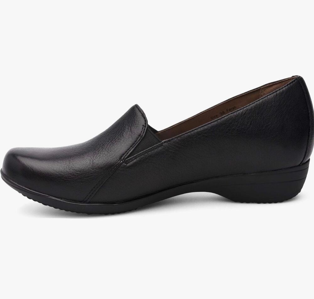 Dansko Womens Farah Milled Nappa Black Leather Comfort Loafer 36 US 6 Classic